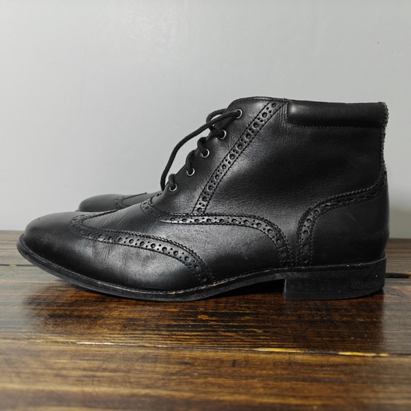 Cole Haan Men's Laced Up Chukka Boots Black Wing Tip Size‎ 9.5M - Picture 1 of 14